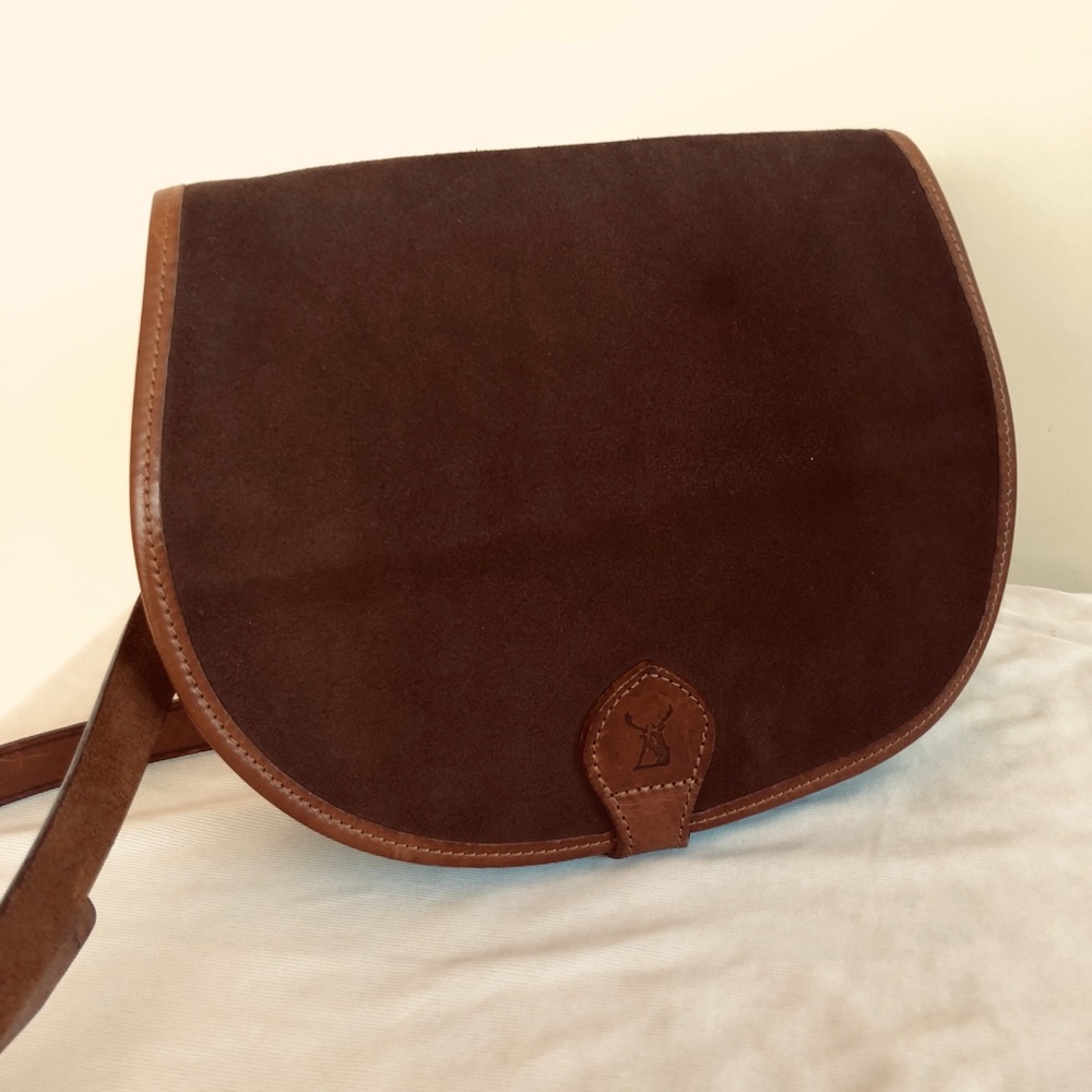 CERVO Crossbody Suede Saddle Bag Vintage Made in Italy